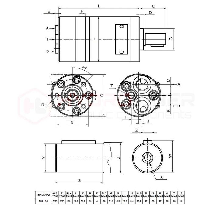 Silnik hydrauliczny MM 12,5 markowy bułgarski M+S