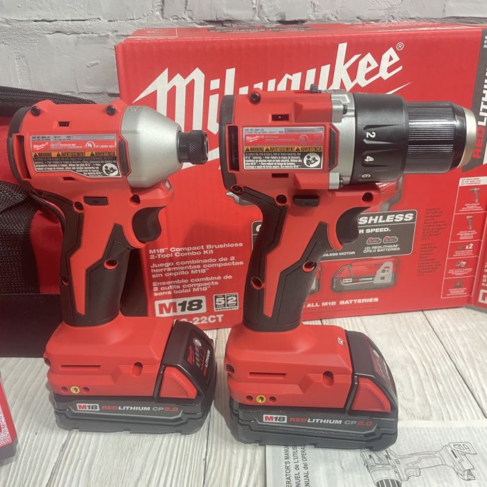 Набор бесщеточных шуруповертов  Milwaukee 3692-22CT Brushless
