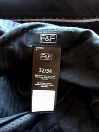 Męskie ciemnoszare spodnie garniturowe na kant F&F 32/34
