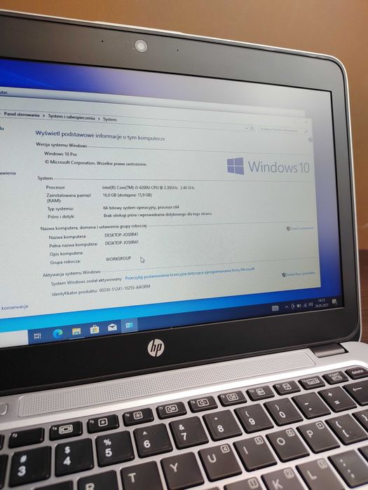 Laptop 12,5" HP EliteBook 820 G3 - i5-6200U/16GB RAM/128SSD/W10 4G FV