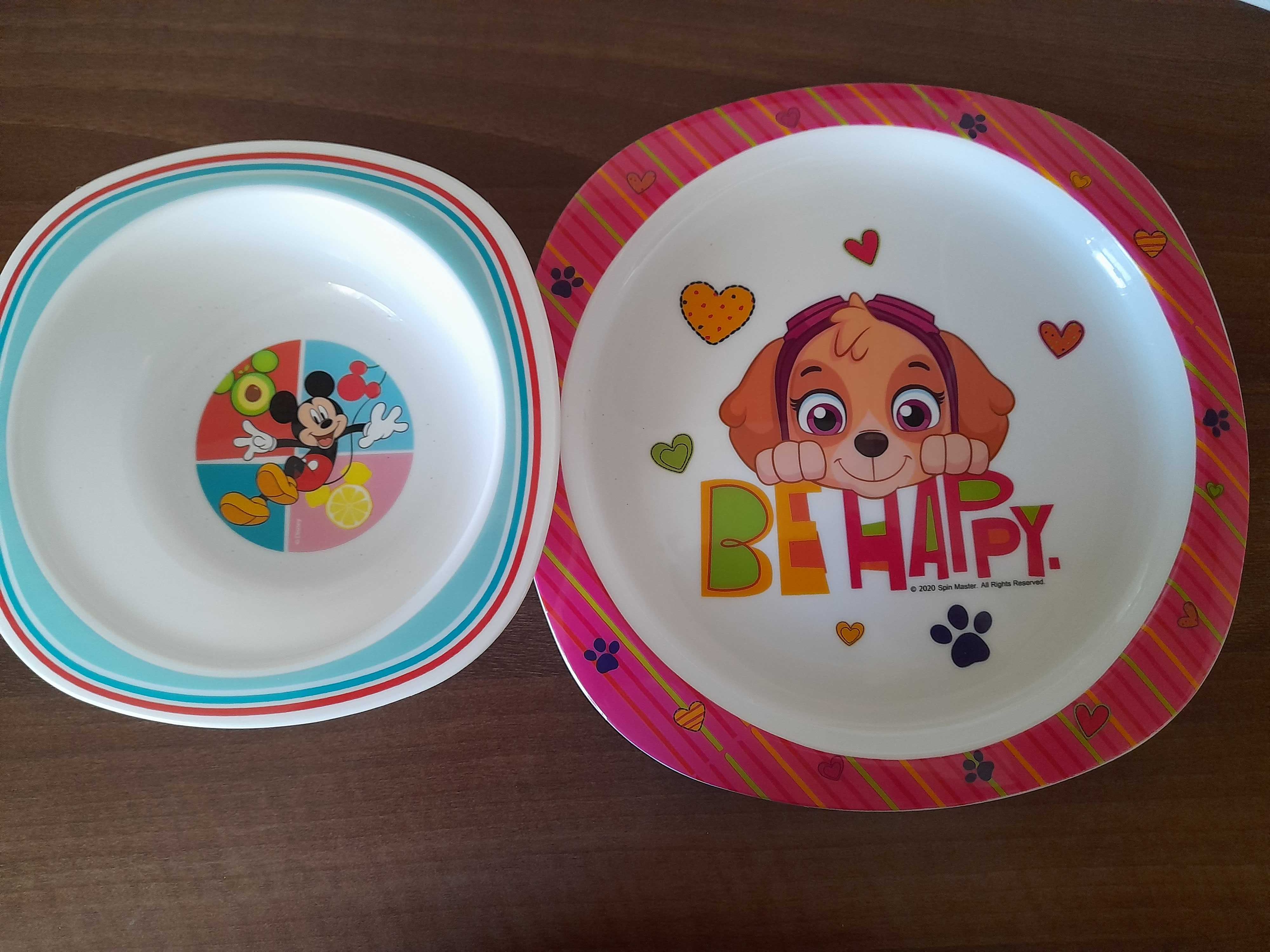 Nowy talerz i miska dla dzieci