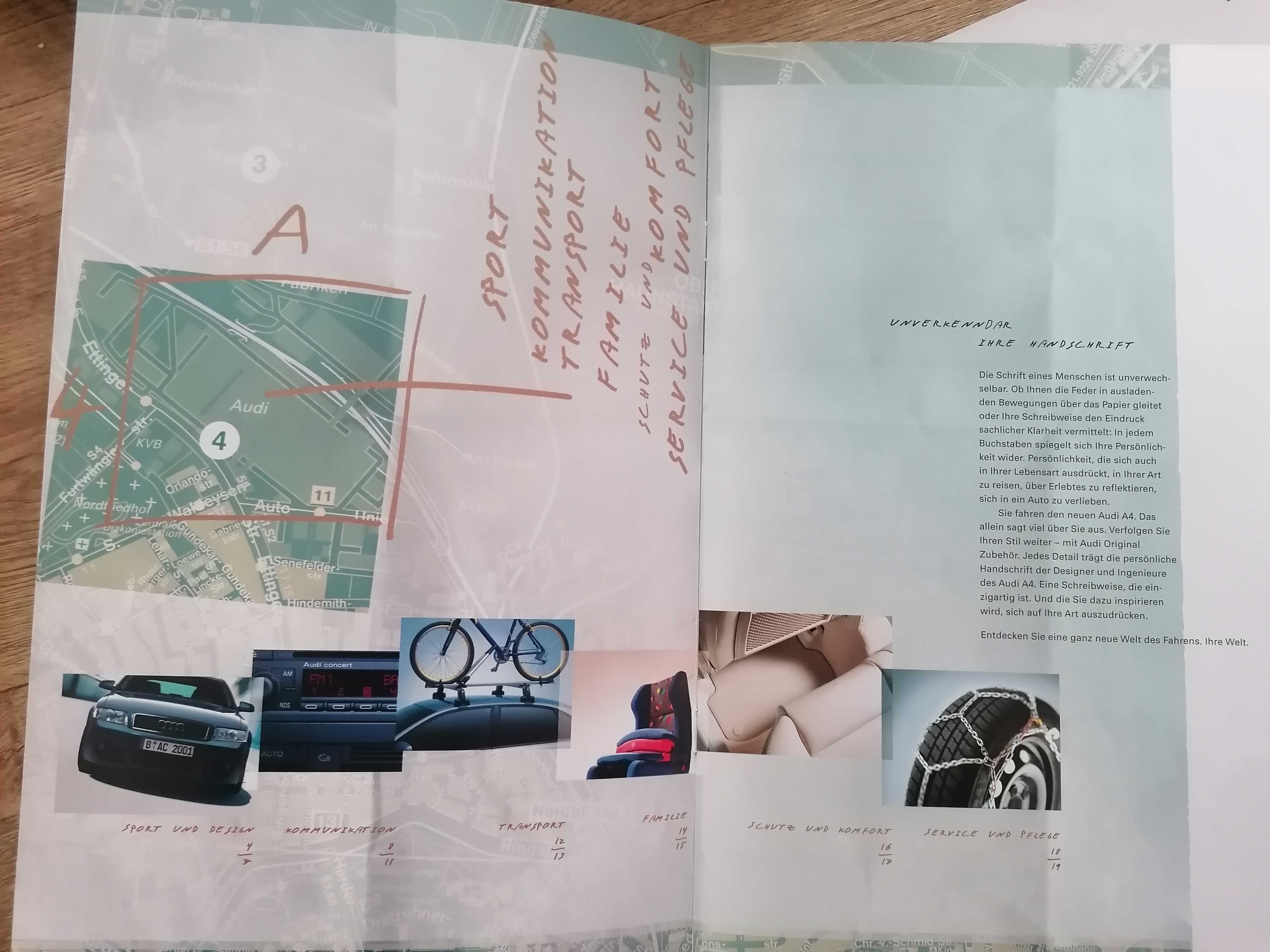 Prospekt Audi A4 B6 Sedan wyposażenie dodatkowe.