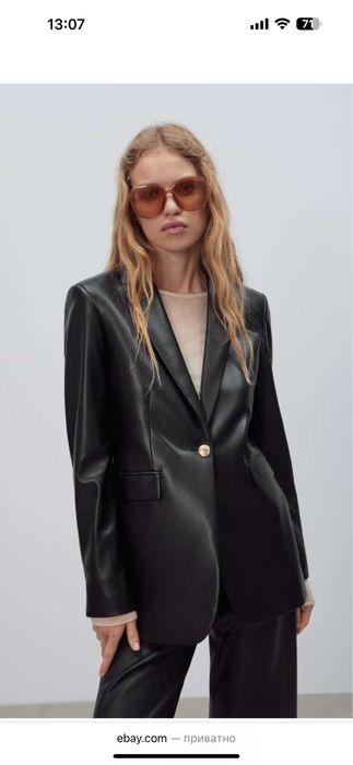 Піджак з еко-шкіри, Zara, розмір М, новий