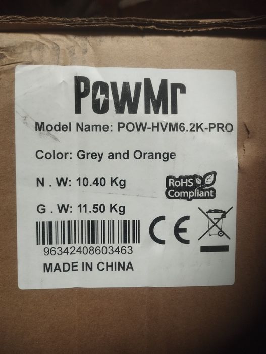 Инвертор гибридный, солнечный,PowMr6,2 kw 48в pro kw