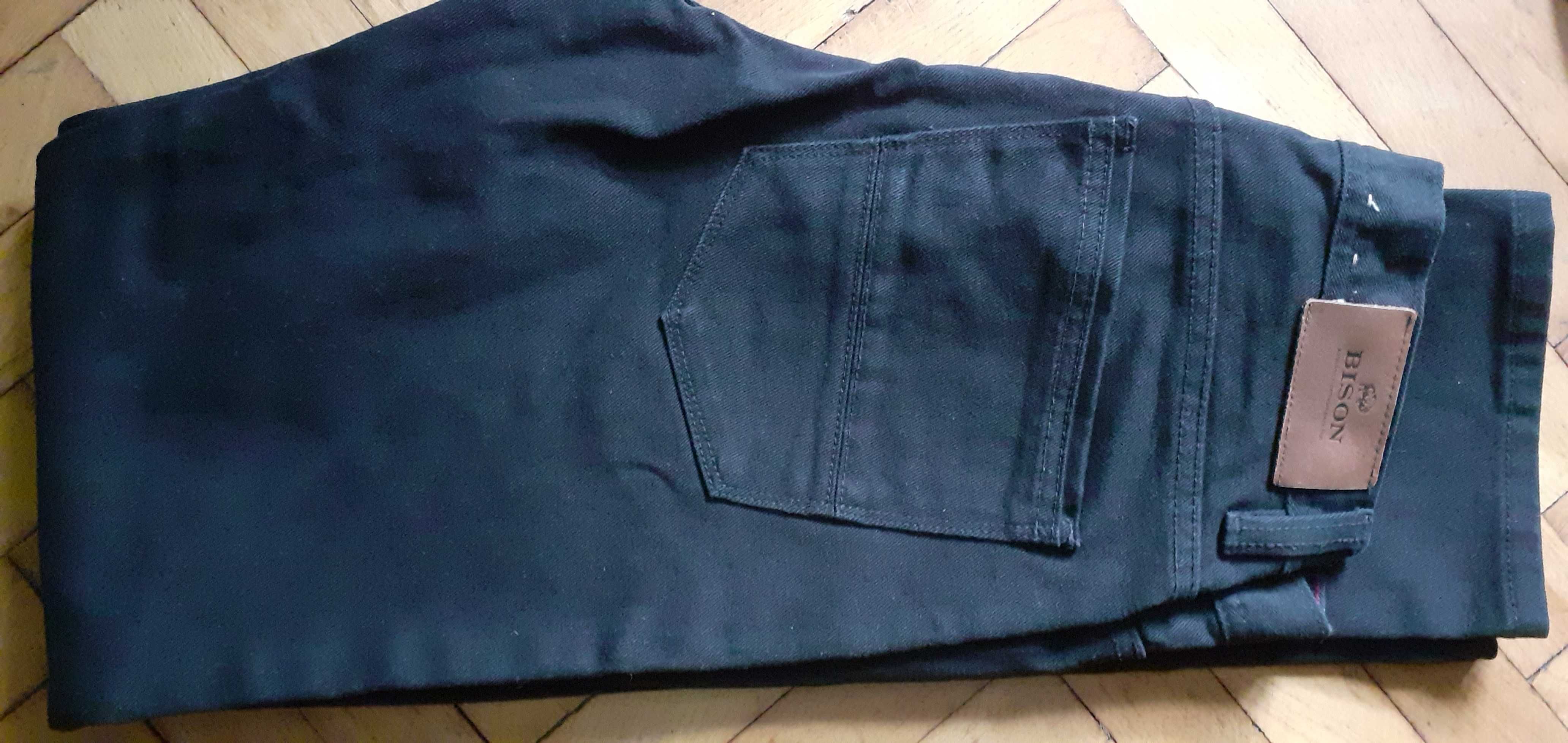 Spodnie męskie jeansy czarne Bison 31/34