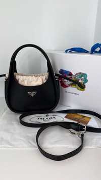 Luksusowa torebka kuferek damska Prada czarna Premium wersja w pudełku