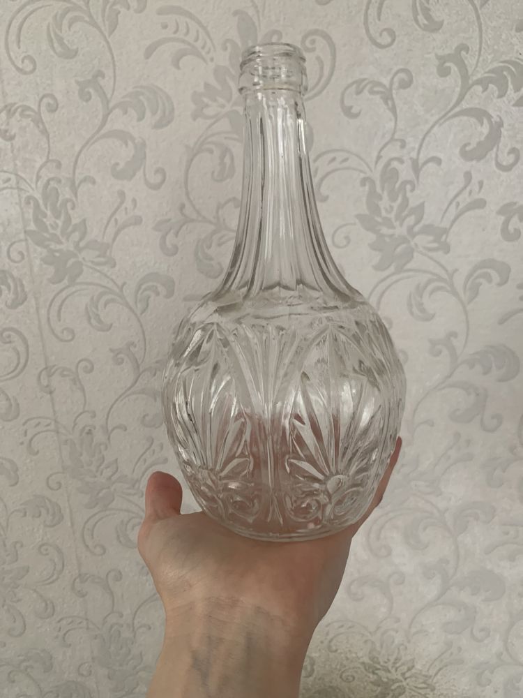 Кришталеві вази СССР. Ваза з дутого скла з оранжевим візерунком