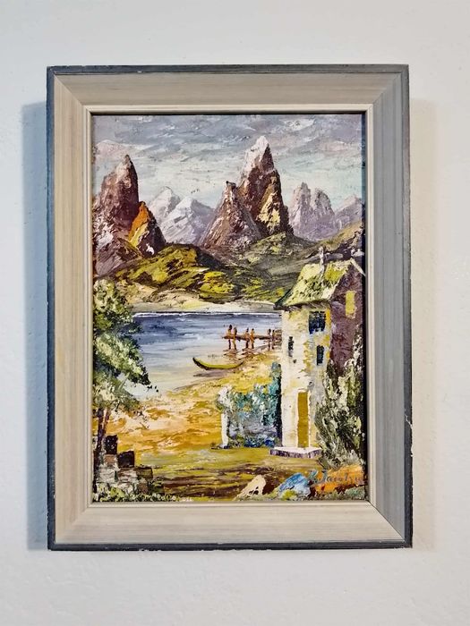 Stary obraz na płótnie sygnowany