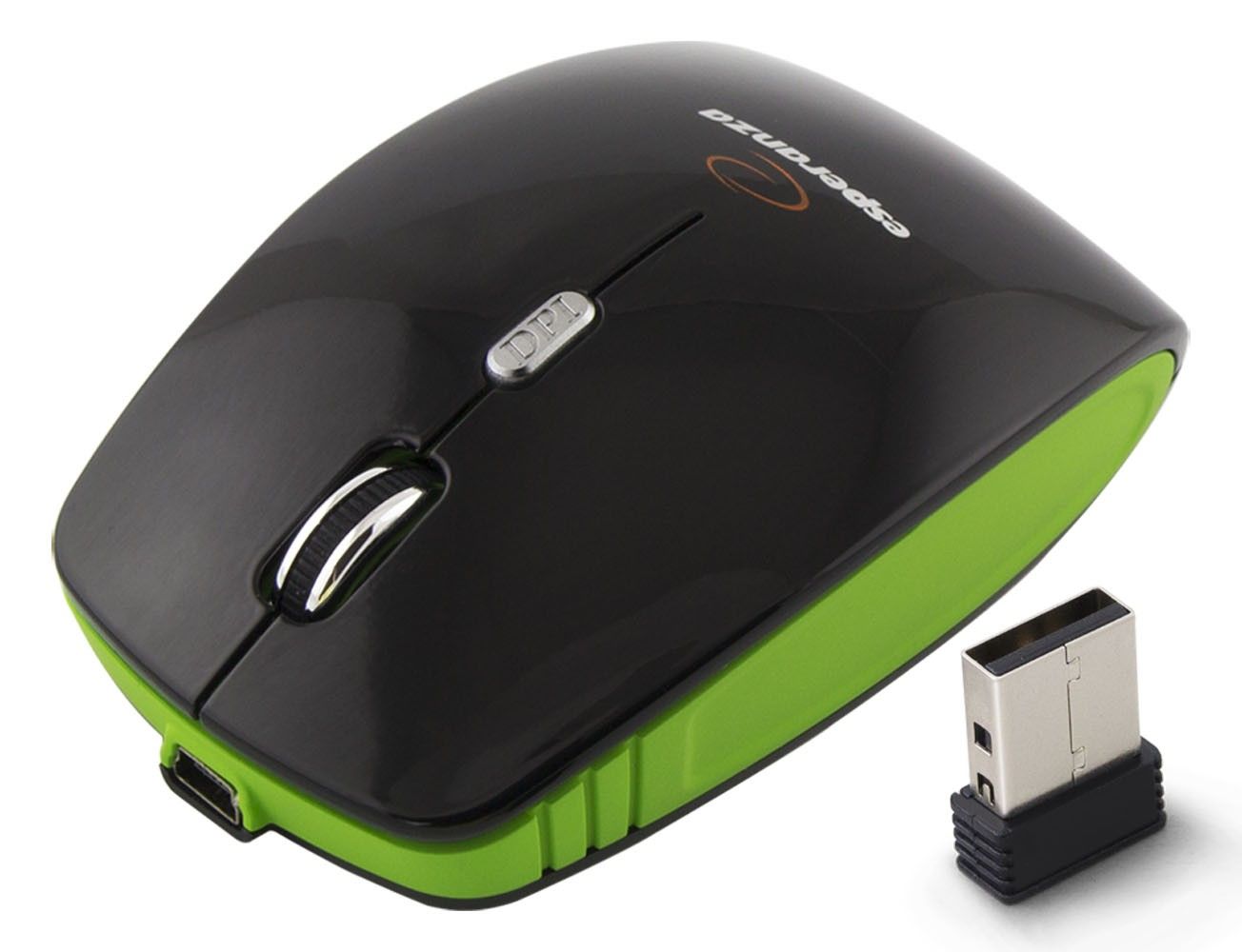 Mysz bezprzewodowa2.4GHZ 4D OPT. USB CHARGER zielona