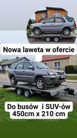 Laweta przyczepa do busów I SUV-ów 450x210 dłużyce duża niska płaska