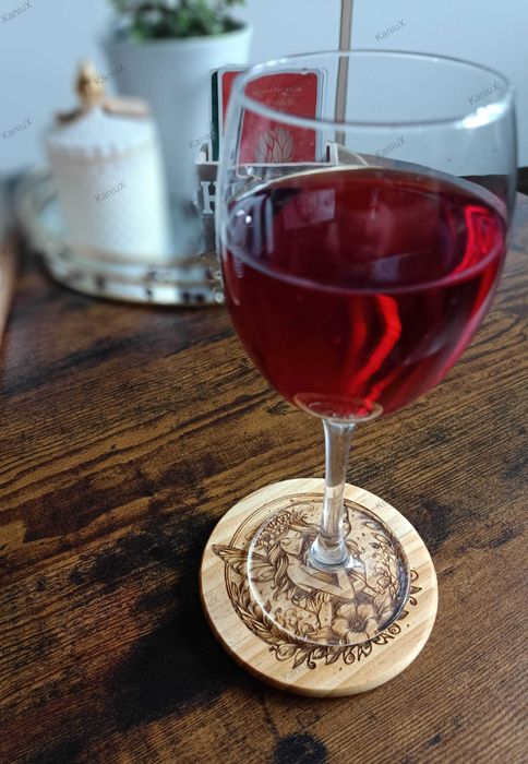 Drewniana podkładka pod napoje kubki szklanki Prezent Górnik Zabrze