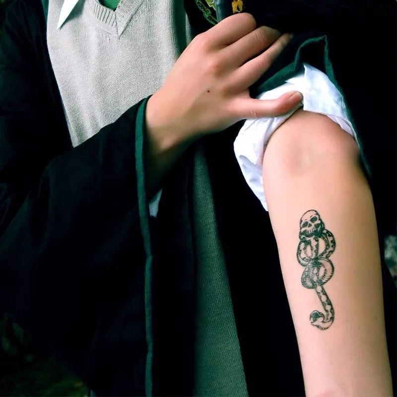 Наклейки Гарри Поттер тату череп harry potter tattoo змея татуировка