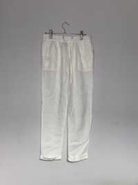 Białe Lniane Spodnie roz XS 100% Len/ Linen
