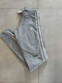 Adidas szare legginsy dres trzy paski