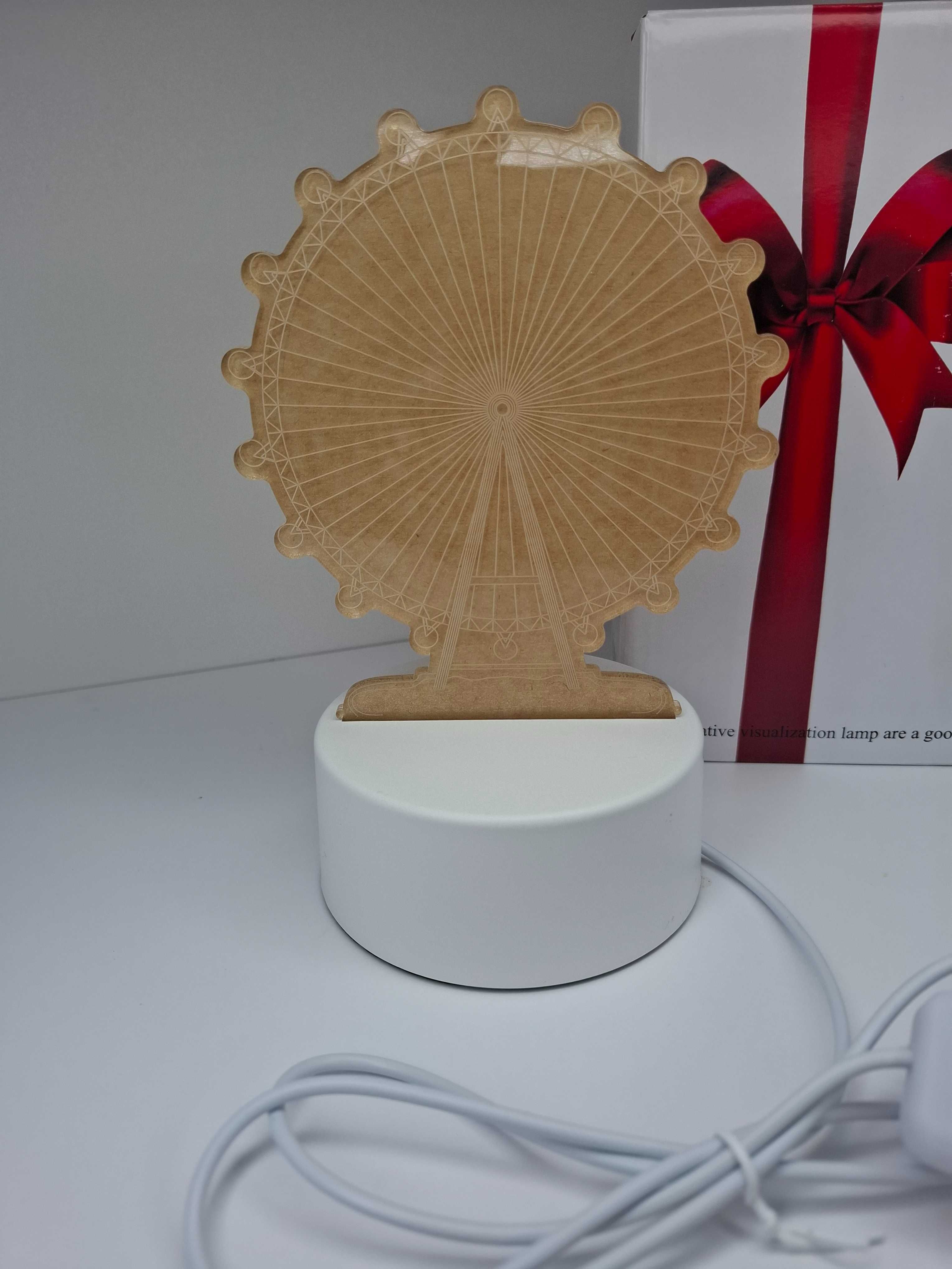 Lampka nocna 3D BIAŁA KARUZELA