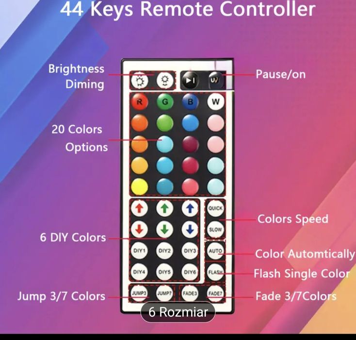Taśma LED 10m  z pilotem i aplikacja