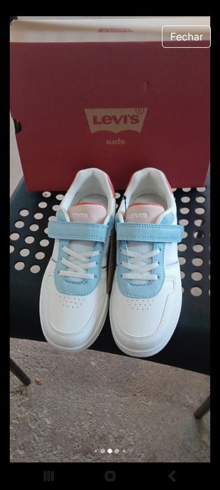 Sapatilhas Levi's Kick White Pastel Blue  N34