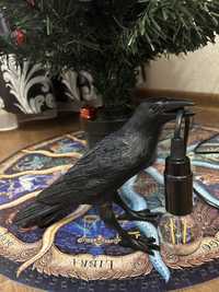 Винтажный светильник ворон с лампой Raven готичный подарок