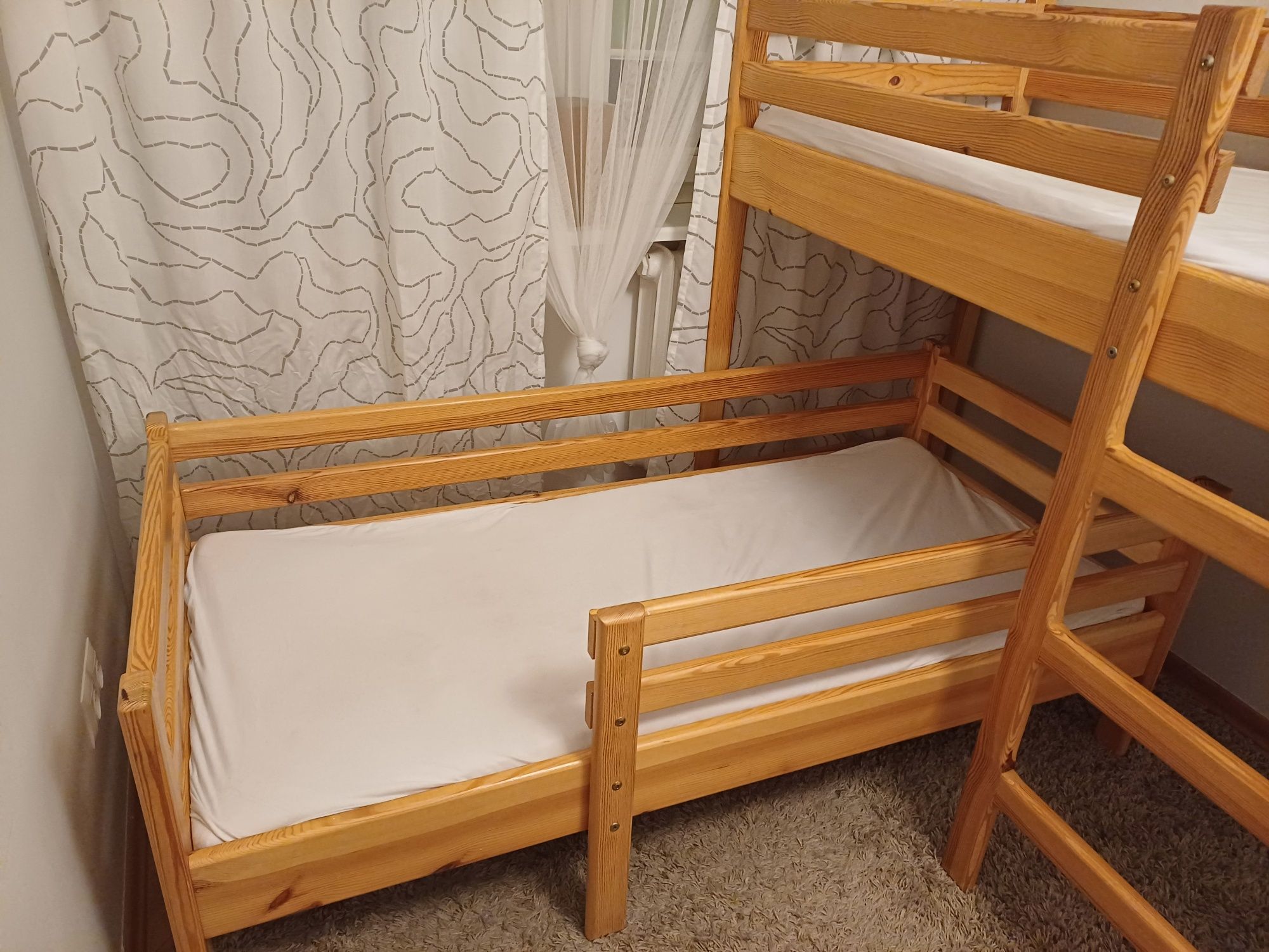 Łóżko piętrowe narożne, drwewniane, wiele możliwości aranżacji