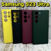 Не пачкаются! Чехол Silicone Case на Samsung S23 Ultra