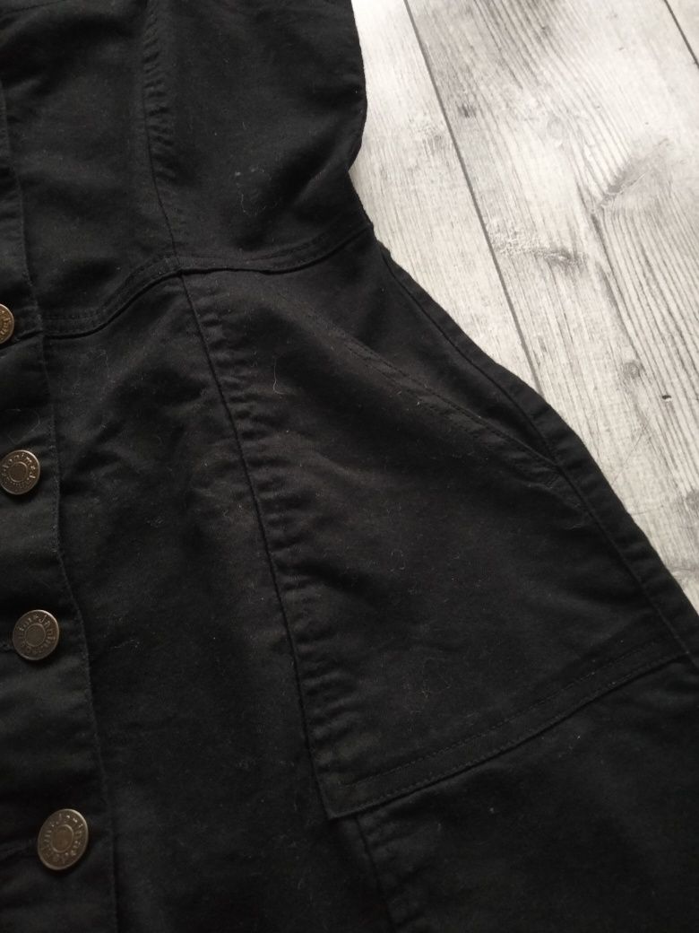 Mini sukienka ogrodniczka jeansowa 38