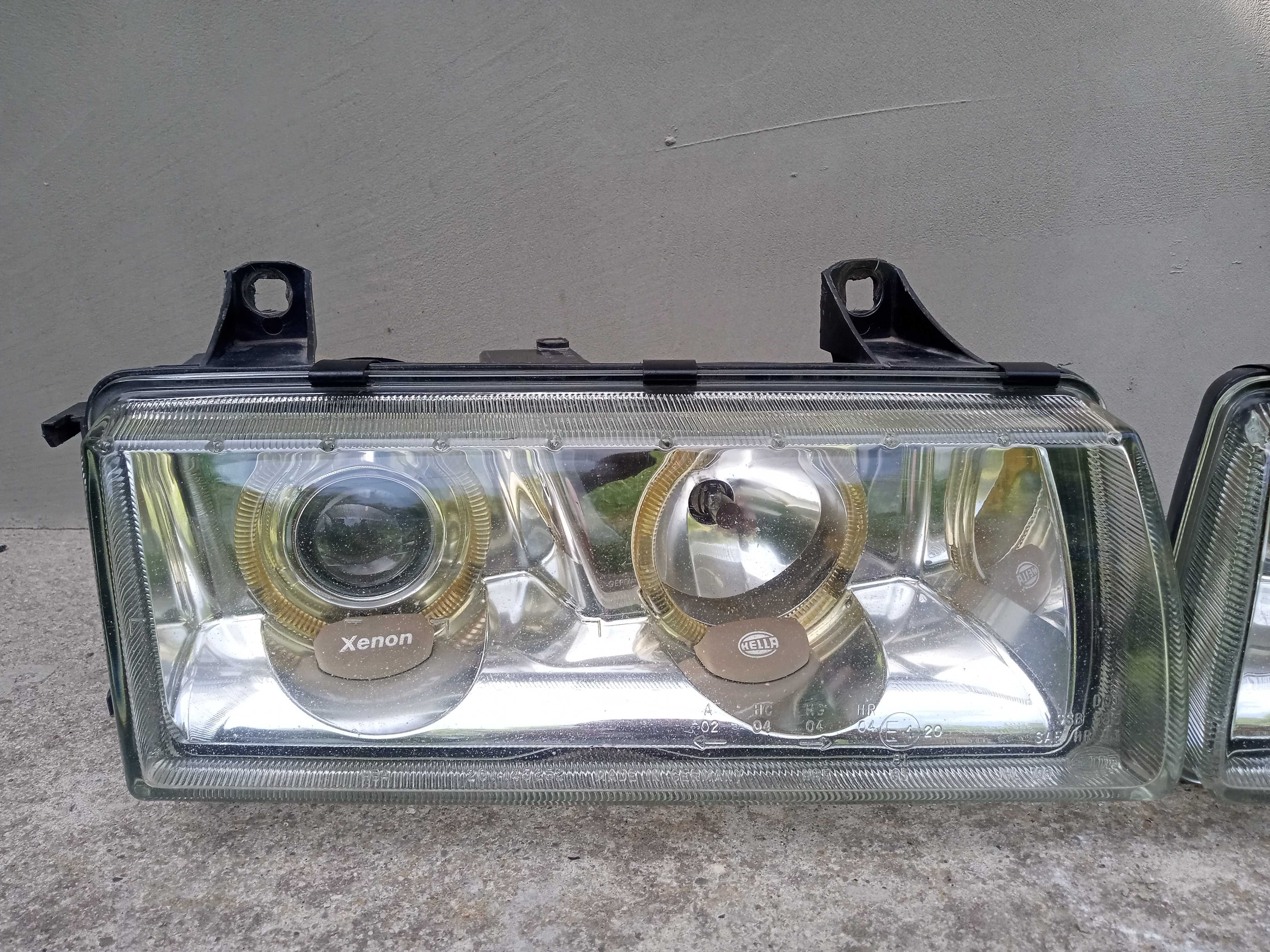 Lampy reflektory soczewki + ringi Hella Celis Xenon BMW E36 RARYTAS