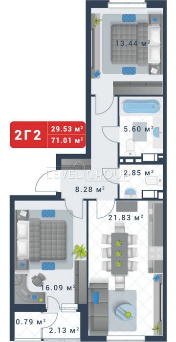 Продаж 2-кімнатної квартири ЖК Причал 8