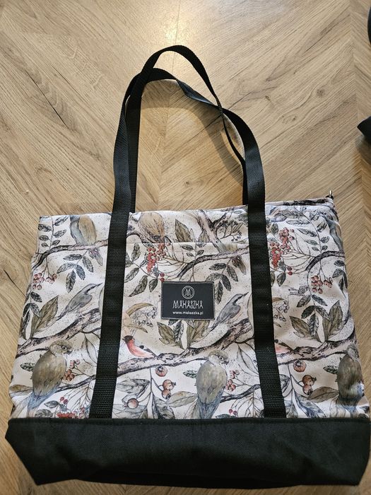 Zestaw torba do wózka i pieluszka muślinowa Makaszka