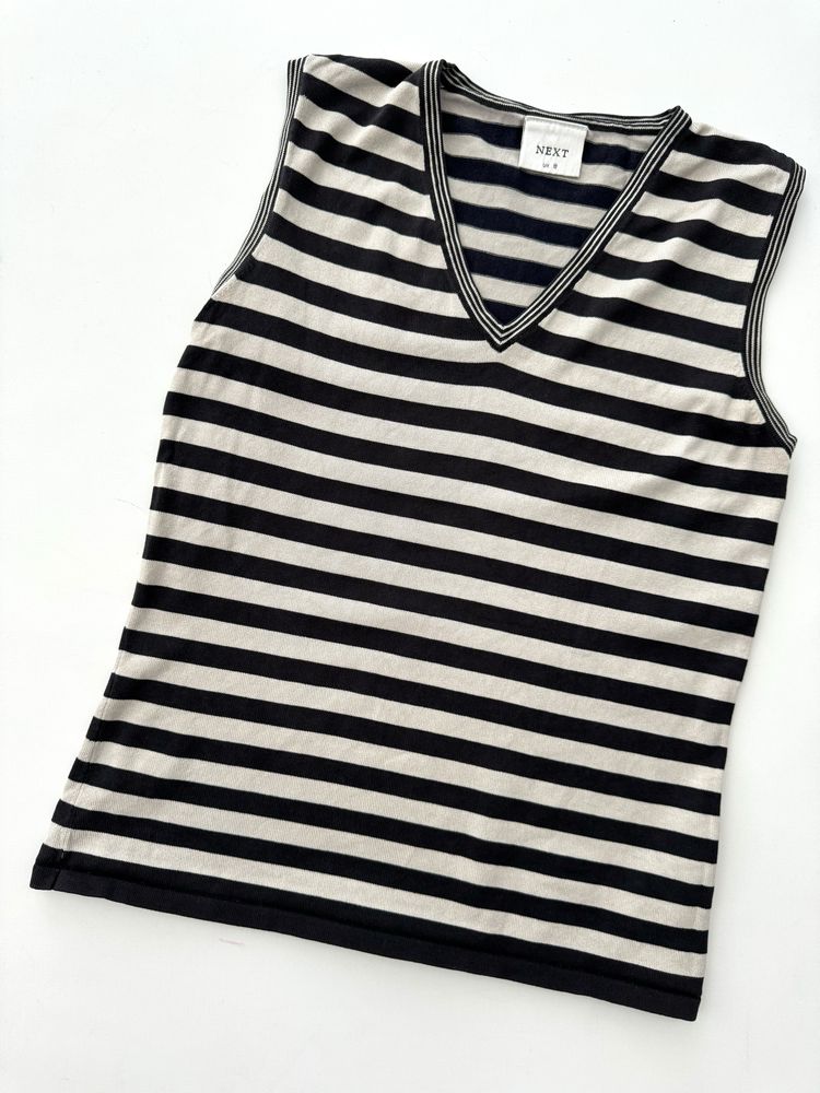 Next jedwabny top w paski 75% silk