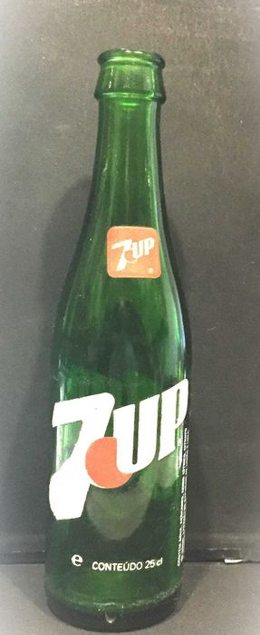 7 Up - garrafa antiga pirogravada