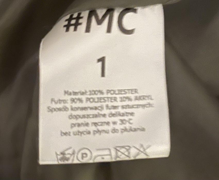 Kurtka khaki Miss City z dużym kołnierzem z eko futra rozmiar M