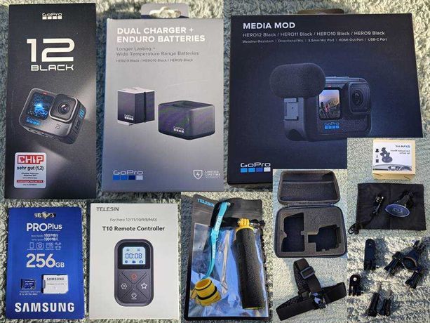 GoPro12 BLACK, mega zestaw (czytaj opis). Wysyłka w cenie