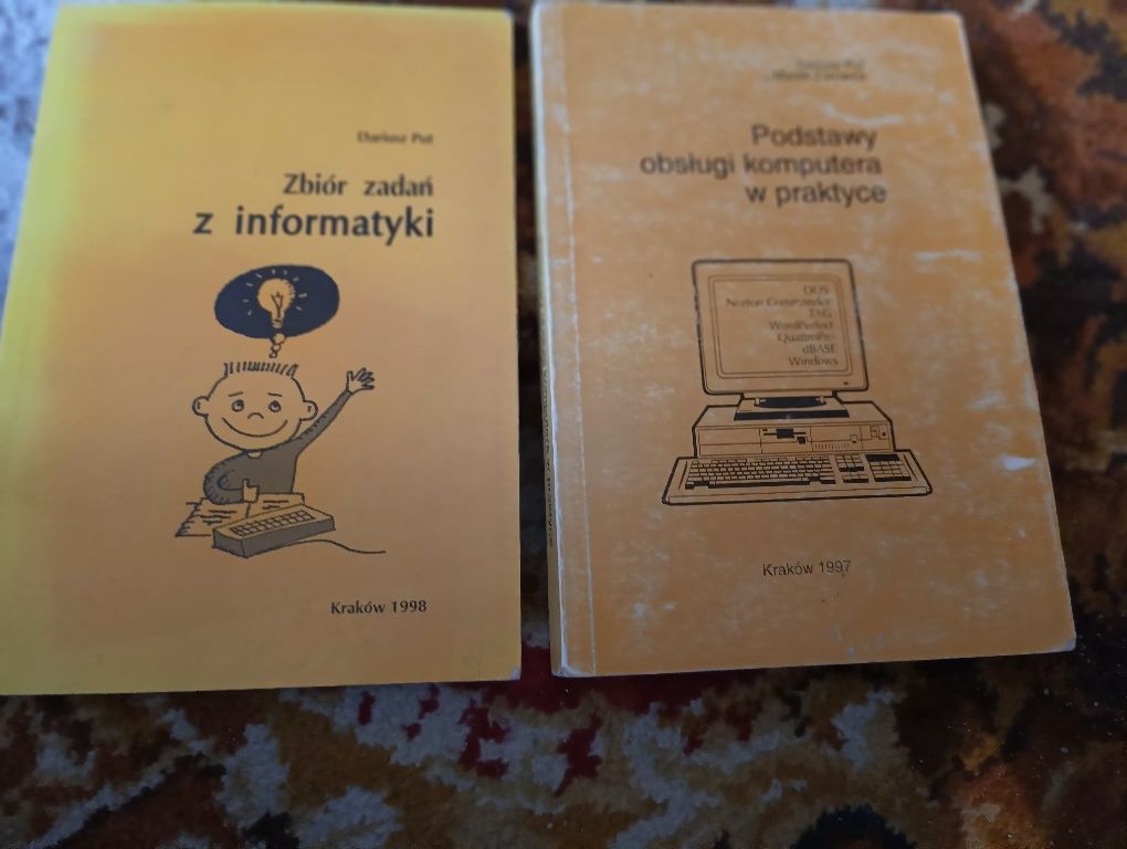 Dwie książki o obsłudze komputerów od podstaw i zbiór zadań z informat
