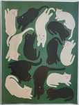 Gobelin na płótnie/Obrazek/Cute Couple Cat Art/Abstraction Cat’s