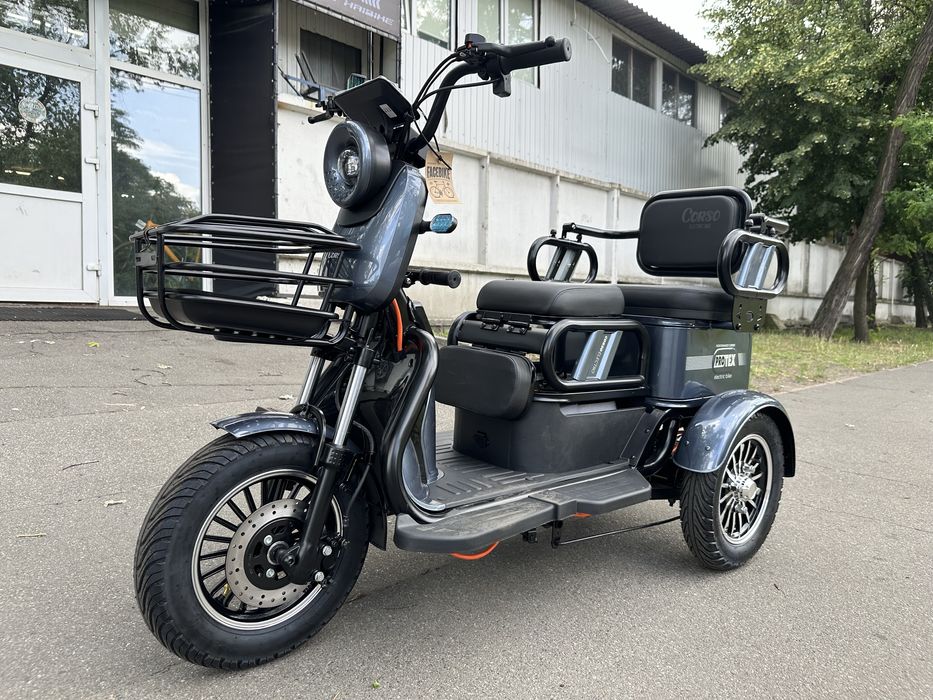 Електричний трицикл Corso PROTEX (1000Вт, 72В, 23 Аг) 10" фіолетовий