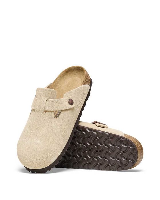Сабо Birkenstock Boston Soft Footbed Suede Leather Latte Cream