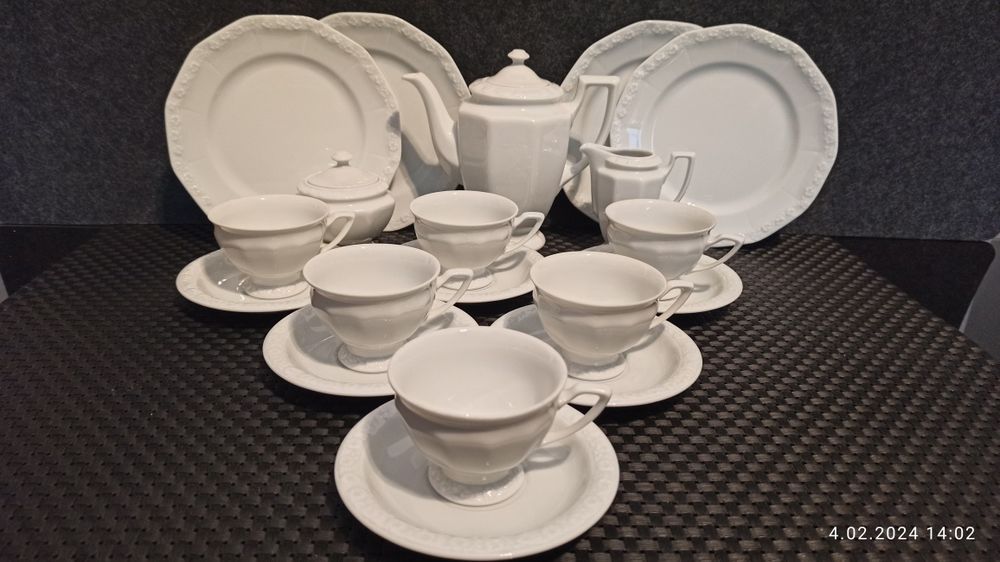 Porcelana Rosenthal Biała Maria Serwis 6 os Mokka  Stan Idealny