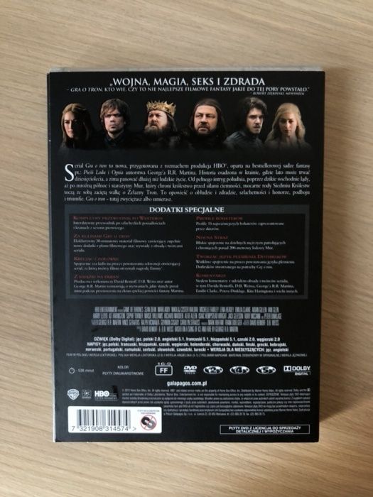 Gra o Tron (Game of Thrones) • Sezon 1 • 5xDVD • Nowy • Zafoliowany