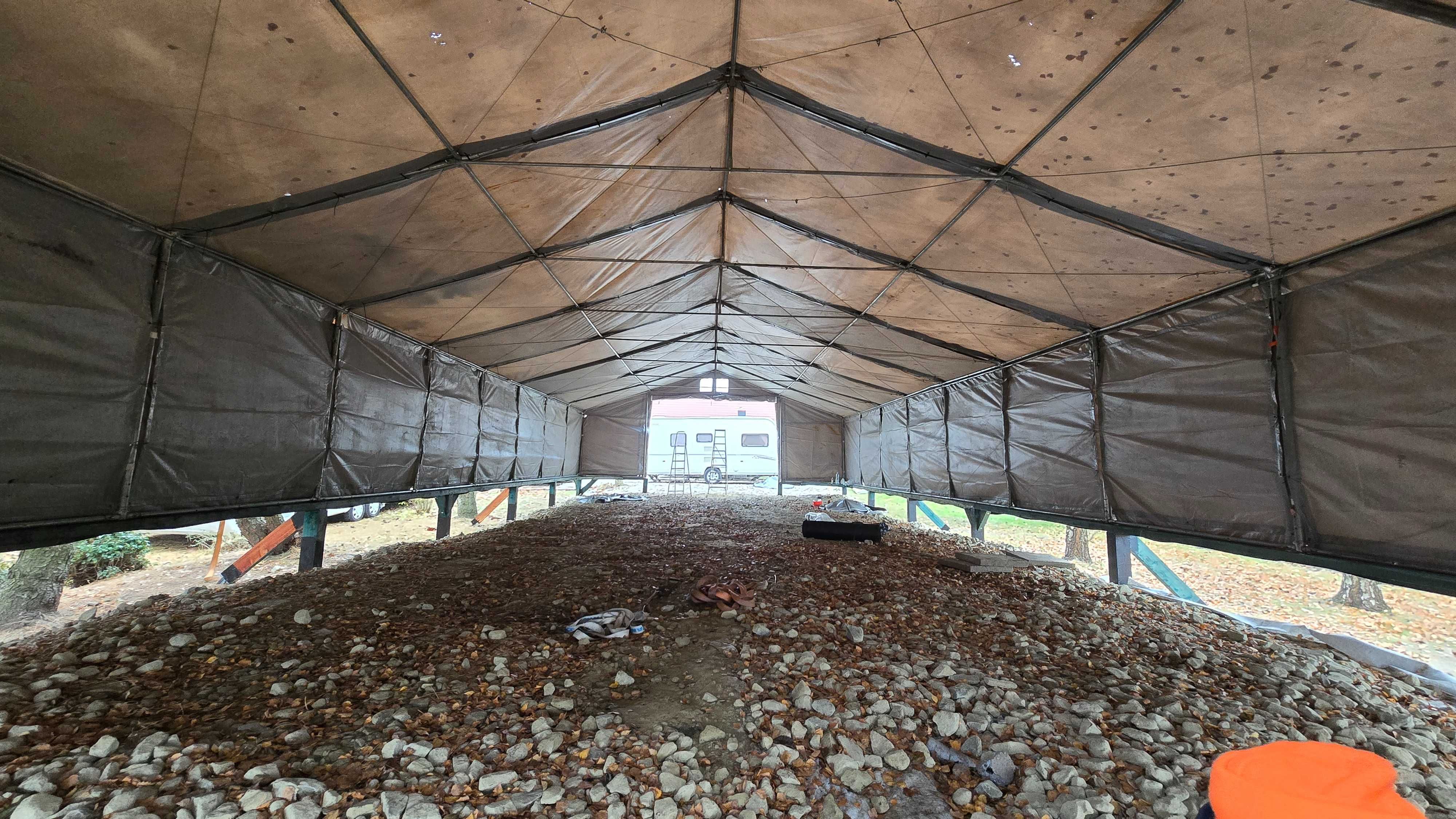 Namiot Magazyn, Hala namiotowa 8m X 18M wysokośc scianki 2M