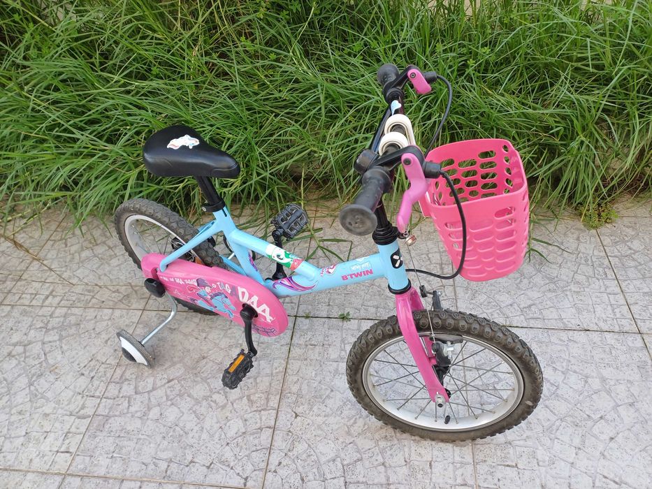 Bicicleta de criança, roda 16 polegadas e com rodas estabilizadoras