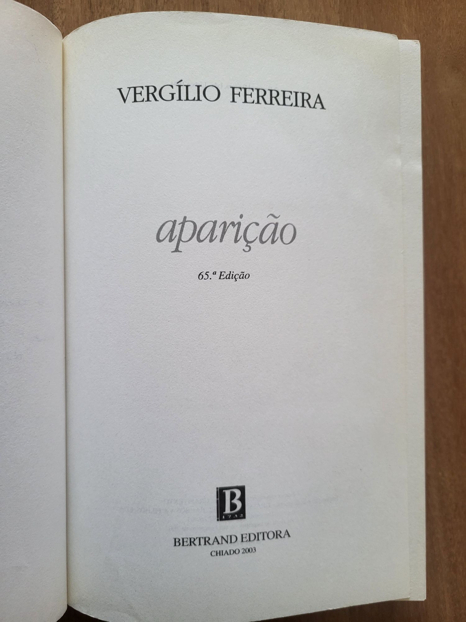 Livro | "Aparição", Virgílio Ferreira