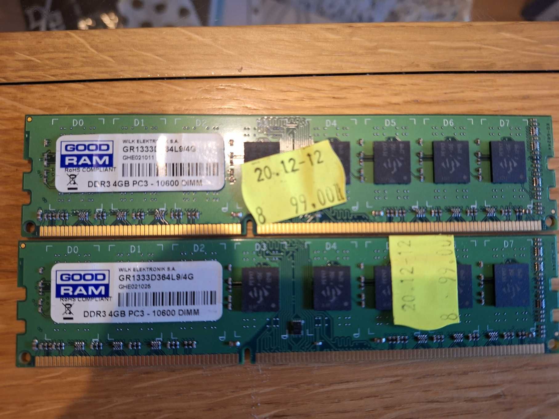 PAMIĘĆ GOODRAM 4GB DDR3-1333Mhz GR1333D364L9/4G x2