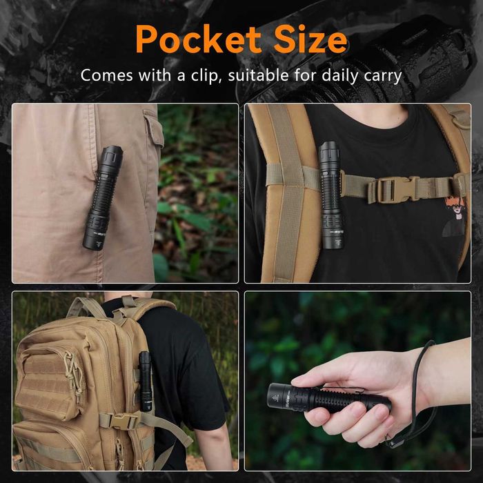 Latarka taktyczna Wurkkos TD02, 2000 lm + akumulator