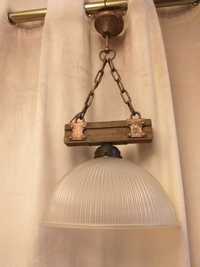 Stara lampa żyrandol wiszący na łańcuchach Fi 30 cm.