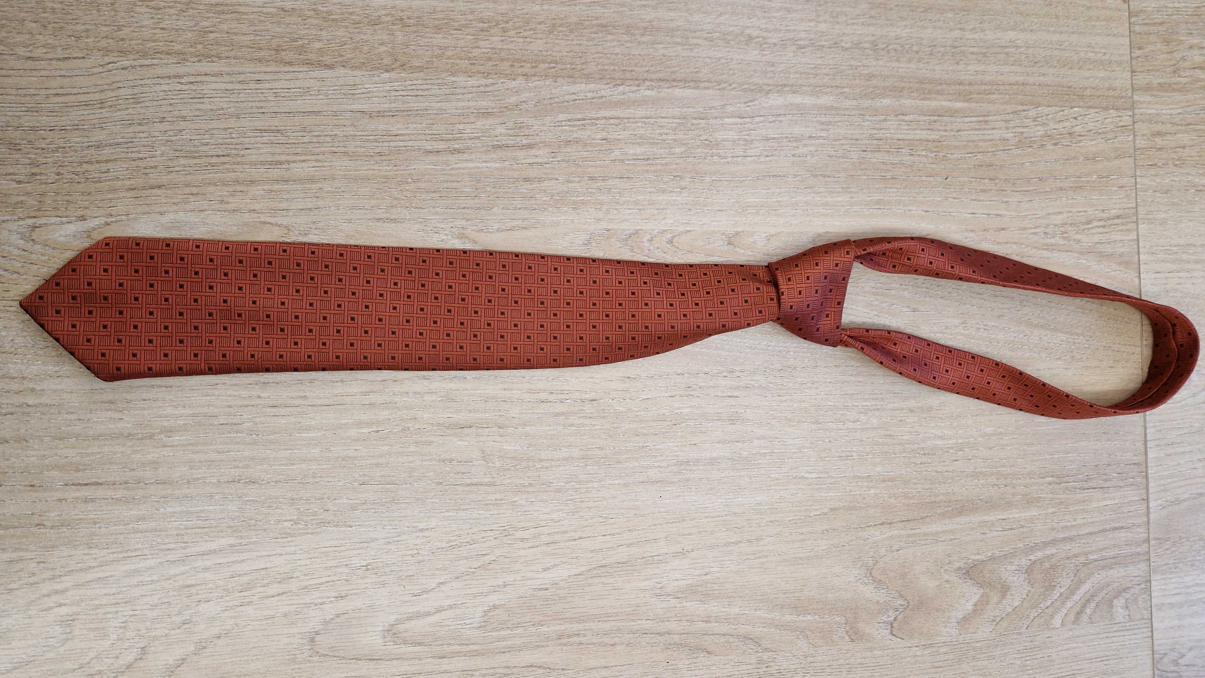 Krawat męski -brązowy - klasyczna elegancja