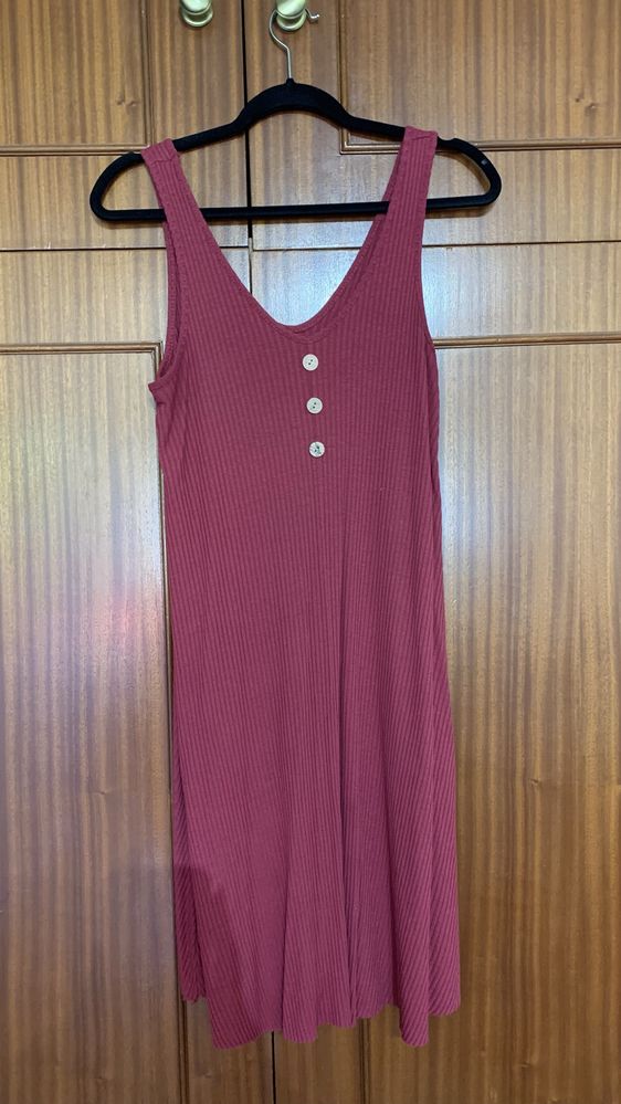 Vestido fino bordeux