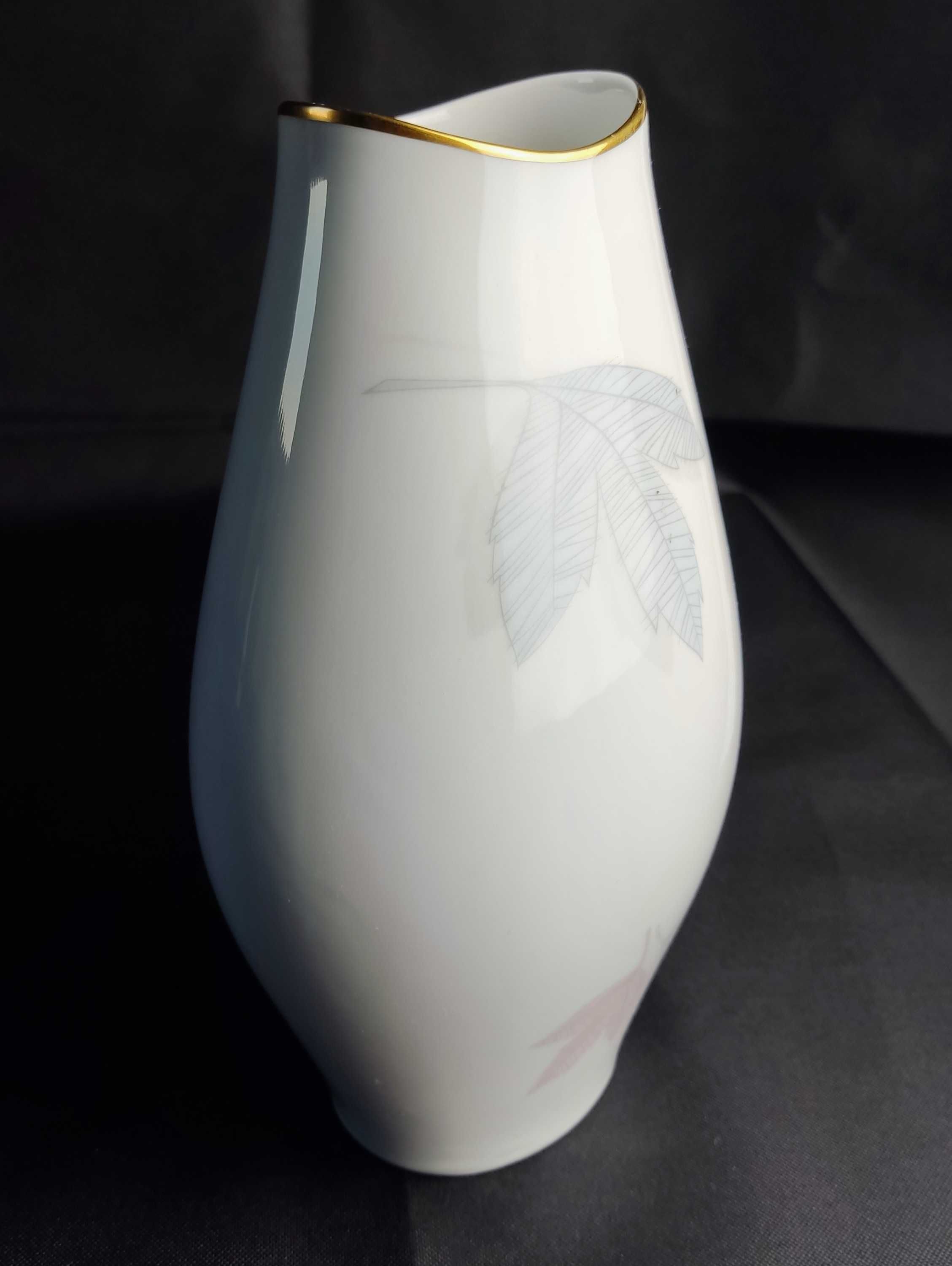 Wazon porcelanowy THOMAS Rosenthal - wzór w liście- lata 60