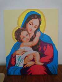 obraz malowany -Maryja z Jezusem