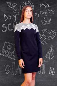 Стильное подростковое трикотажное платье школьная форма