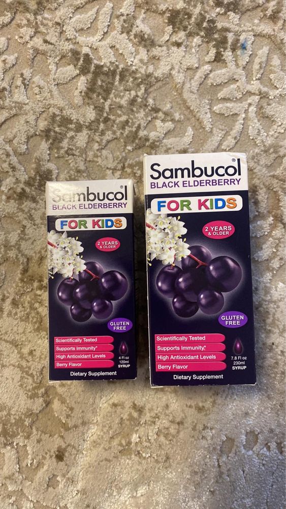 Бузина Sambucol Самбука для детей в наличии